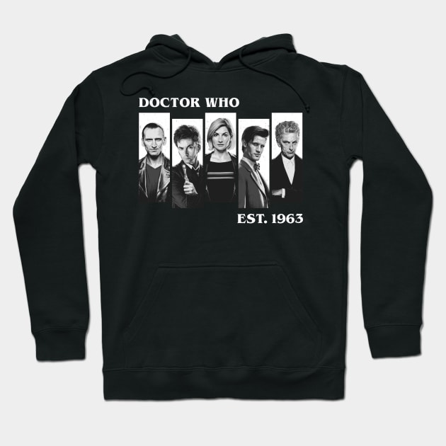 Doctor Who Est 1963 Classic Black Hoodie by OrcaDeep